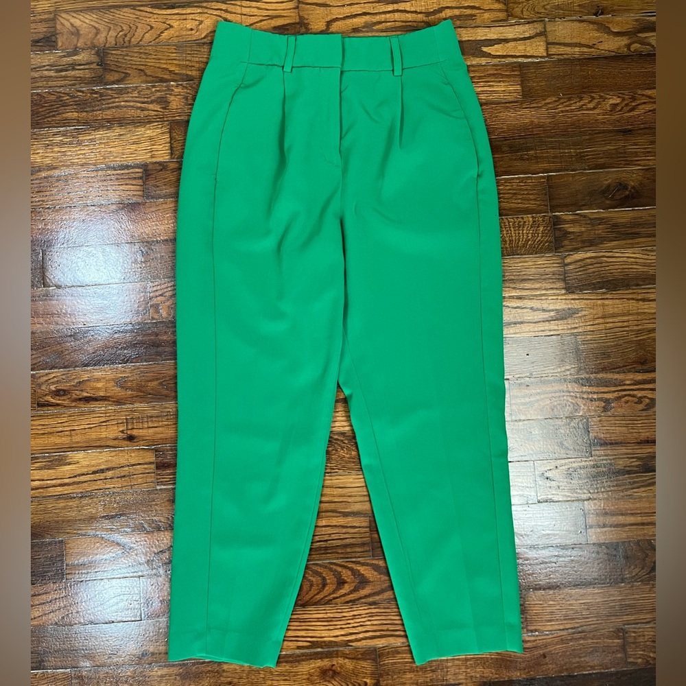 Express High Rise Ankle Pant Trousers in Bright Green - Size 4S